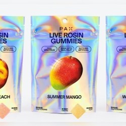 Live rosin cannabis-infused gummies square