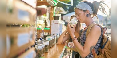 Female cannabis consumer banner